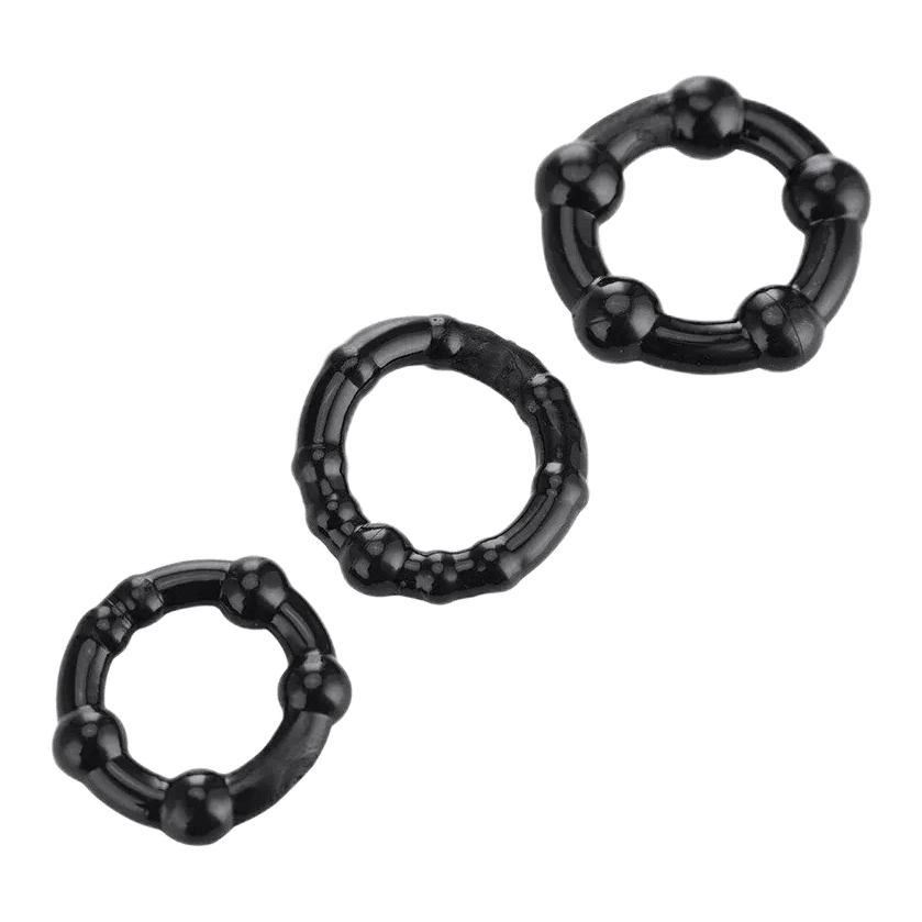 Textured Three-Ring Set — product view, view 1