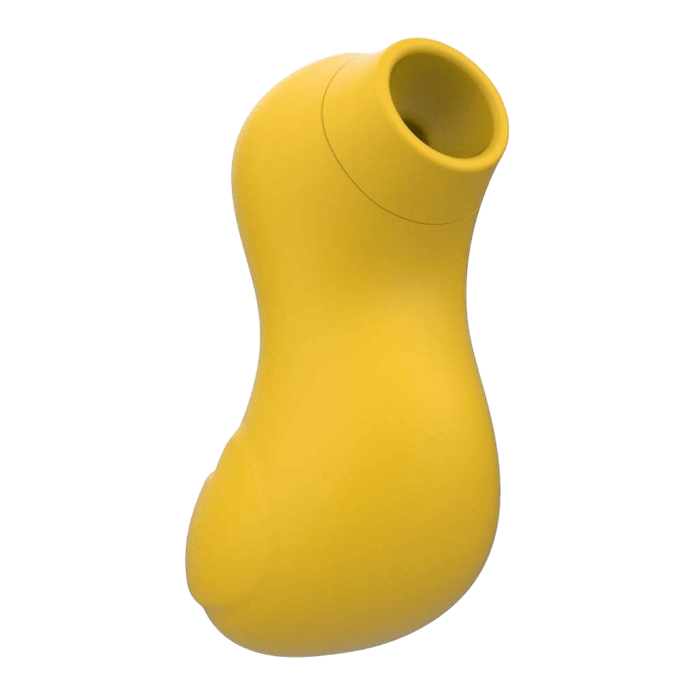 Yellow Pebble Suction Massager — front, view 1
